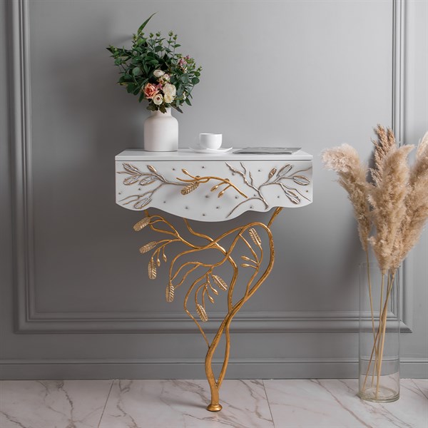 Консоль Oliva Branch Айс Мраморное золото Bo15013_4284