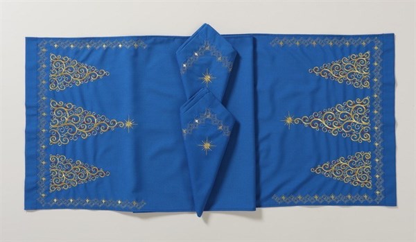 Набор церковный (рушник + 2 салфетки) синий 229213