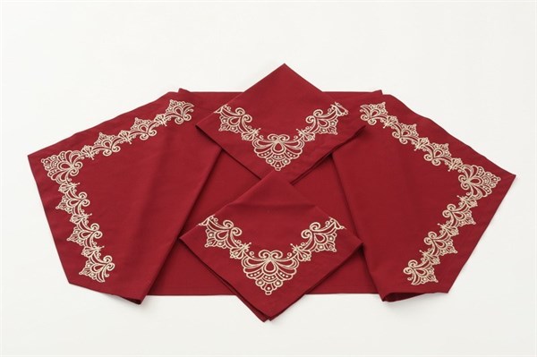Набор церковный (рушник + 2 салфетки) бордовый 229211