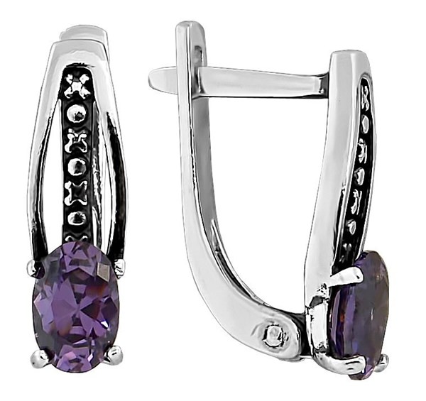 Серьги серебряные с фианитами 2.56 гр. 228980