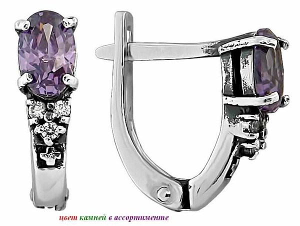 Серьги серебряные с фианитами 2.37 гр. 228984