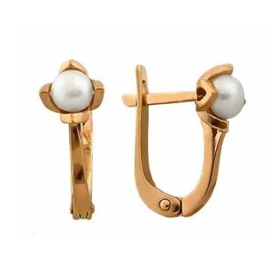 Серьги серебряные позолоченные (красн.) 2.28 гр. 228963