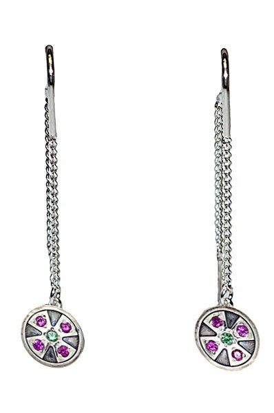 Серьги серебряные с фианитами 1.94 гр. 228972