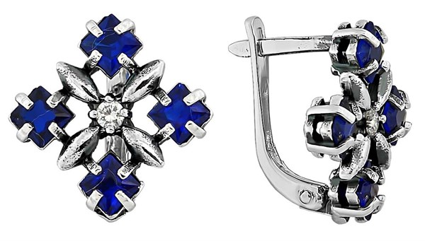 Серьги серебряные с фианитами 4.43 гр. 228952