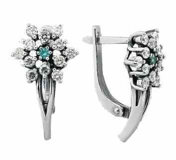 Серьги серебряные с фианитами 3.94 гр. 228961