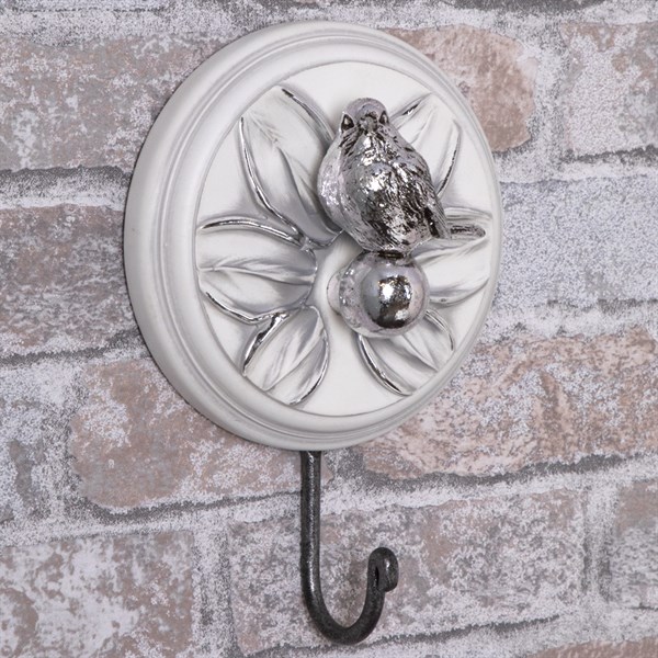 Настенный крючок Птичка Зарничка Дримс Античное серебро Bo75097_3301