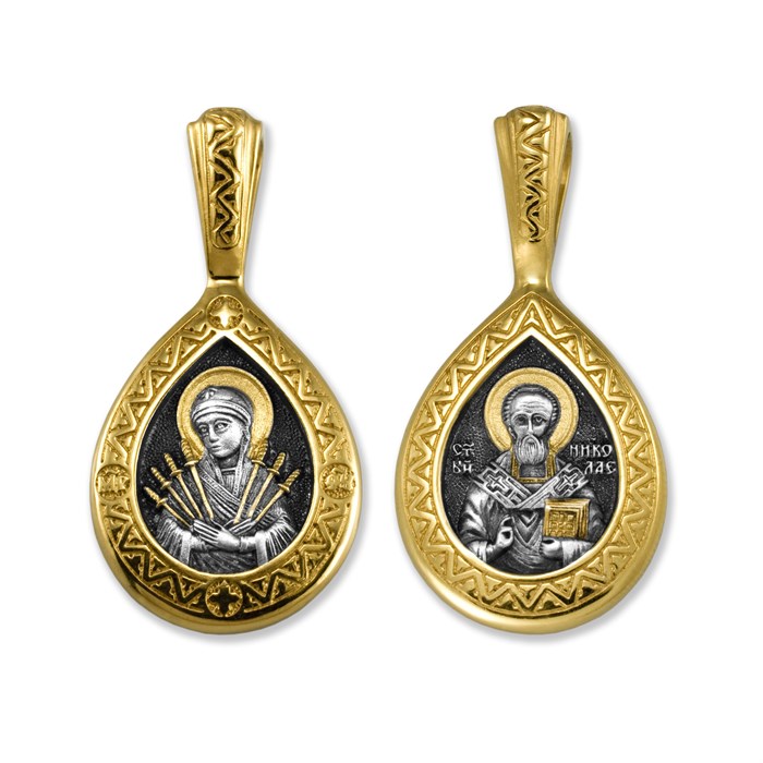 Образок «Божия Матерь Умягчение злых сердец. Николай Чудотворец» Fil8.01-126