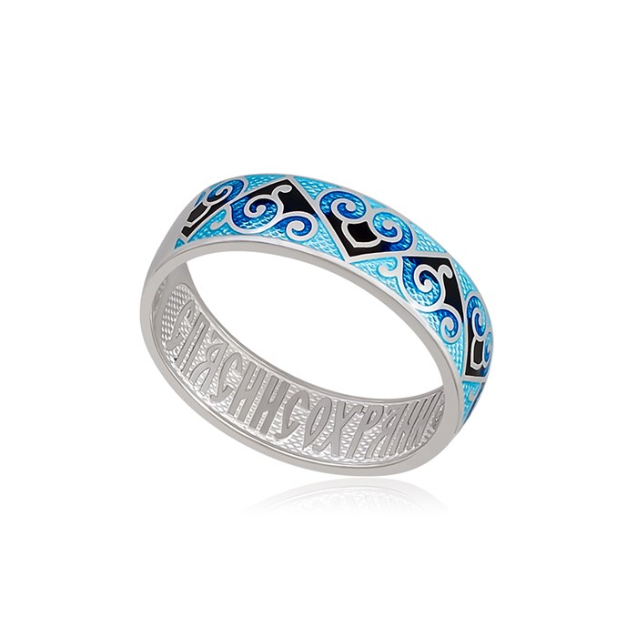 Кольцо из серебра «Державное», синяя Fil6.67-264