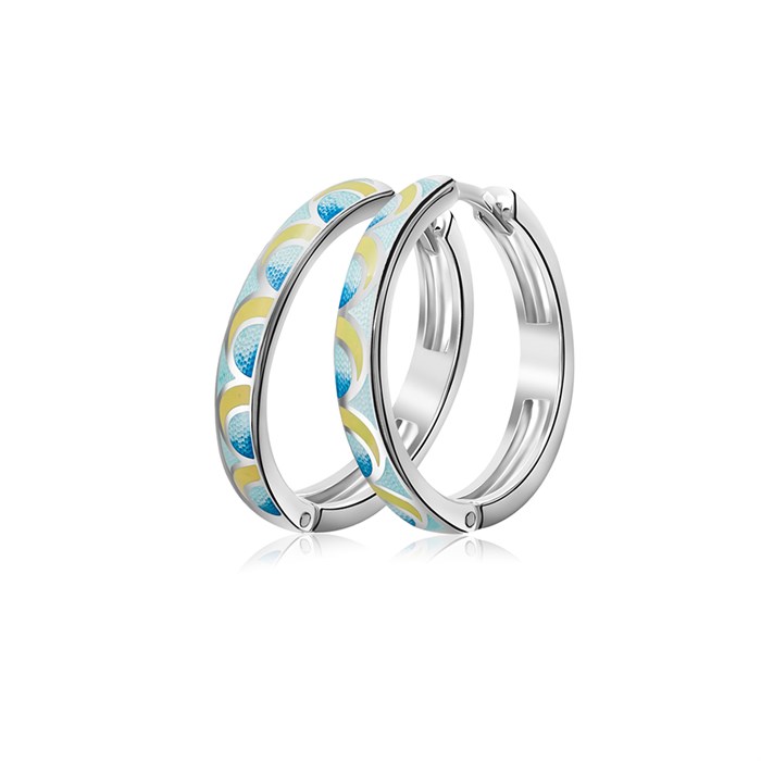 Серьги серебряные «Седмица», желто-голубые Fil3.32-321 - фото 79000