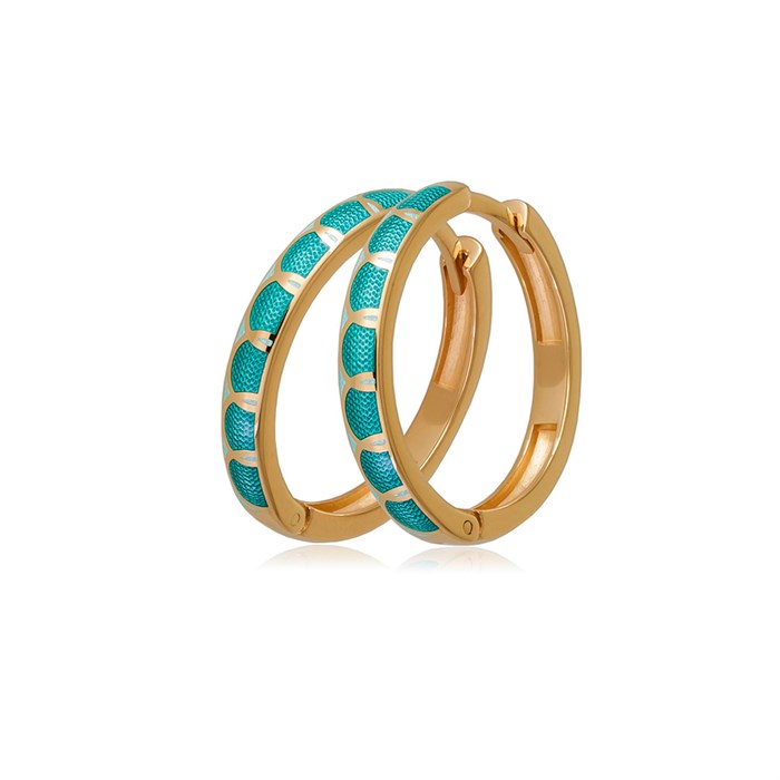 Серьги «Седмица» из серебра (золочение), зеленые Fil3.31з-340 - фото 79047