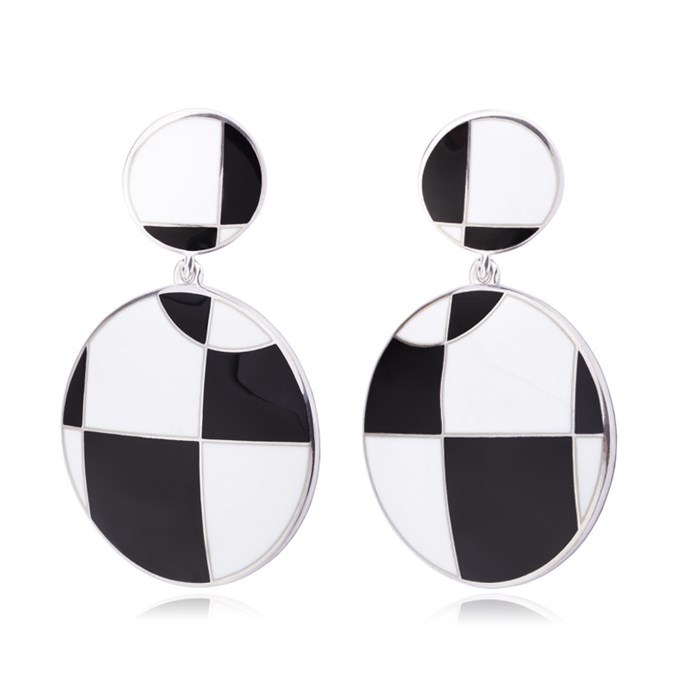 Пусеты-подвески из серебра «B&W» Fil31.347-411