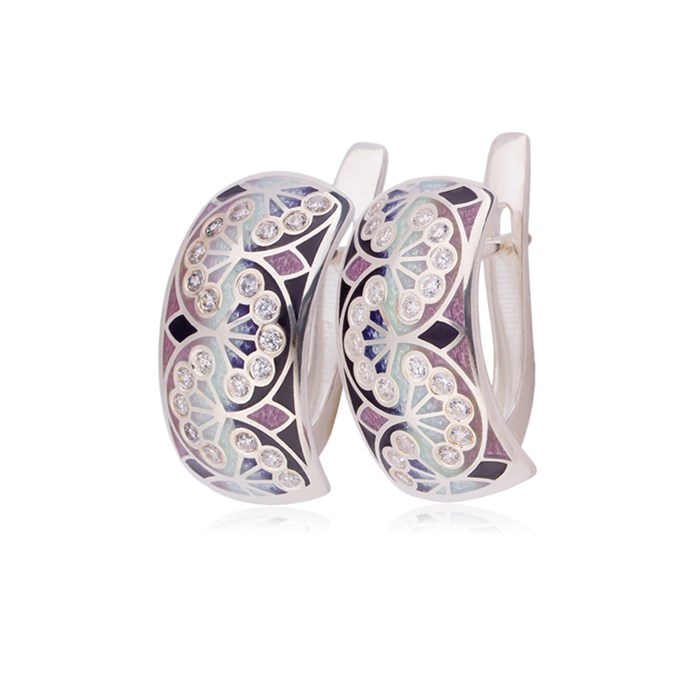 Серьги с английским замком «Сады Семирамиды» (малые), розовые Fil3.99.1-445