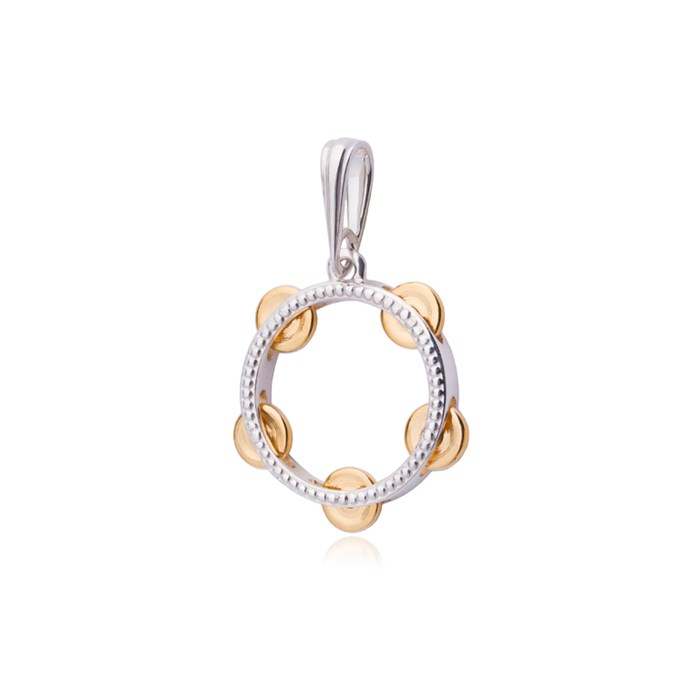 Серебряная подвеска «Бубен» (золочение) Fil71.248-452