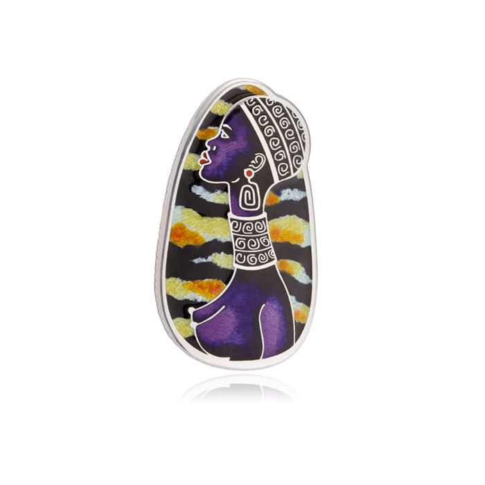 Брошь-подвеска из серебра «Кения», фиолетовая Fil71.255-534