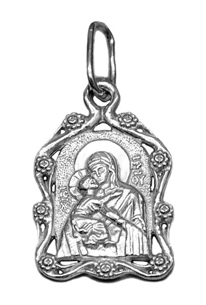 Образок серебряный Владимирская Божья Матерь с молитвой 1.59 гр. 228149