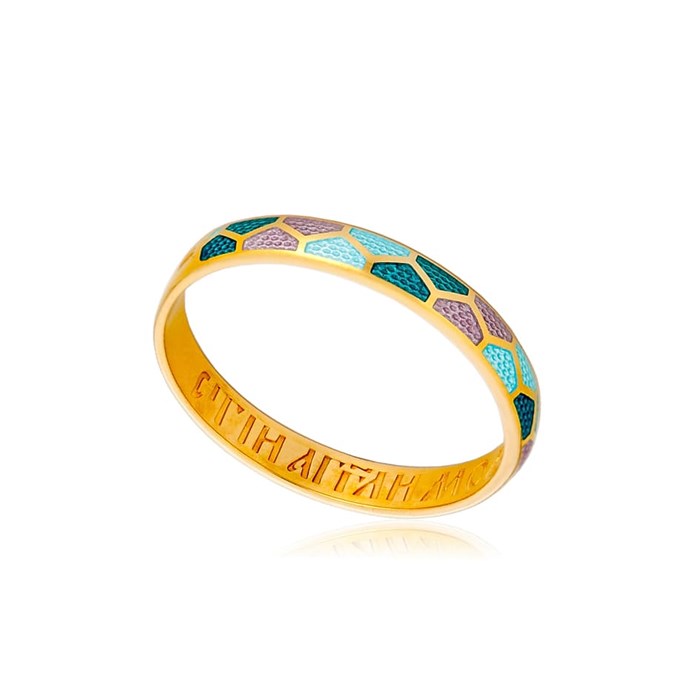 Кольцо из серебра «Седмица» (золочение), разноцветное Fil6.36з-559