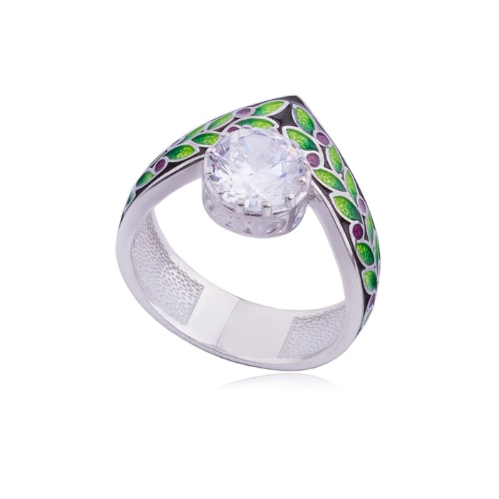 Кольцо из серебра «Тиара», фиолетовое Fil61.257-570