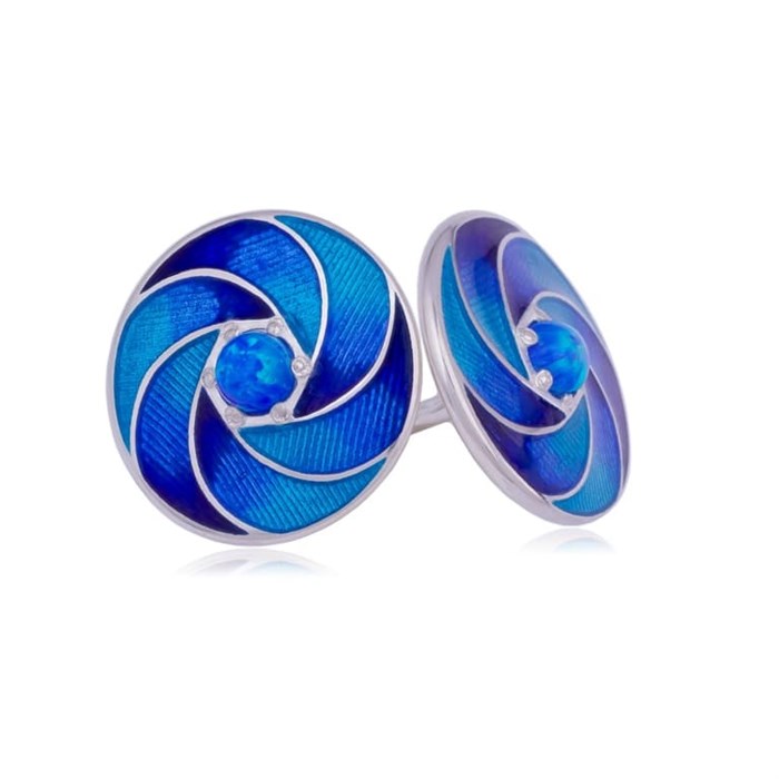 Пусеты серебряные «Невозможное», синие с опалом Fil31.244-575