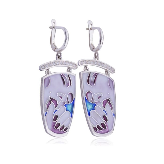 Серьги-подвески из серебра «Соблазн» с фианитами Fil31.247-580