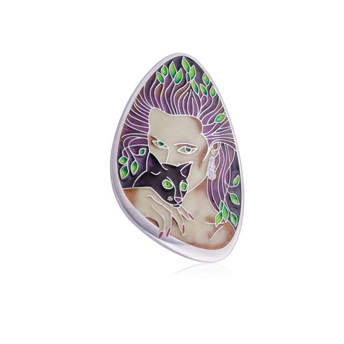 Подвеска-брошь из серебра «Маргарита» с фианитами Fil71.273-585