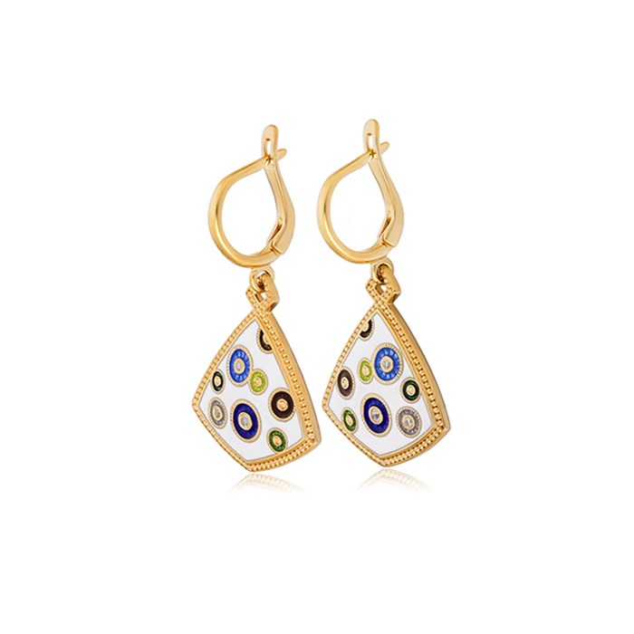 Серьги-подвески серебряные «Пуговки» (золочение) Fil31.143зр-729