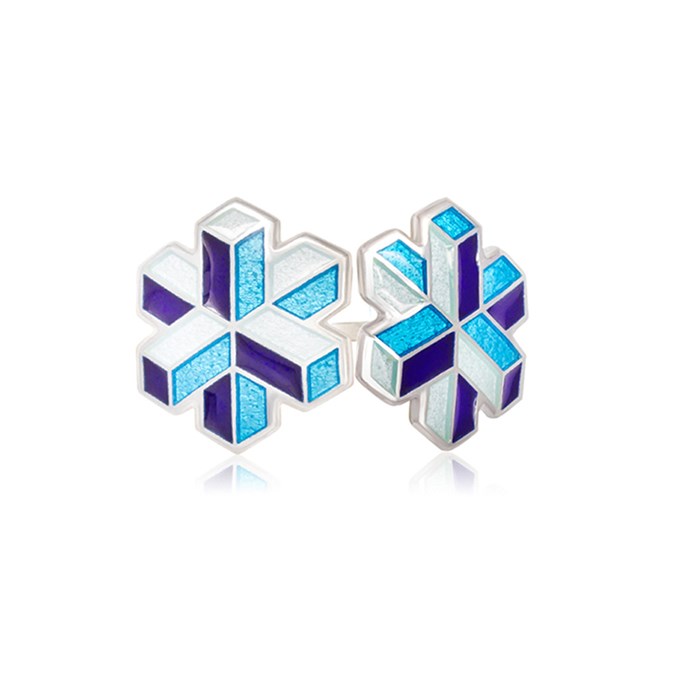 Пусеты серебряные «Астра», синяя Fil31.236-734