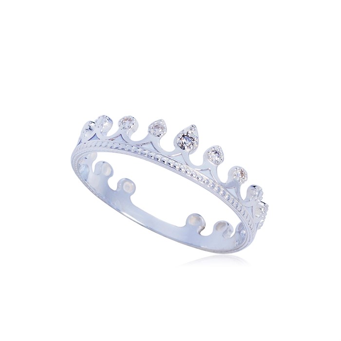 Кольцо из серебра «Принцесса на горошине», белое с фианитами Fil61.171-796