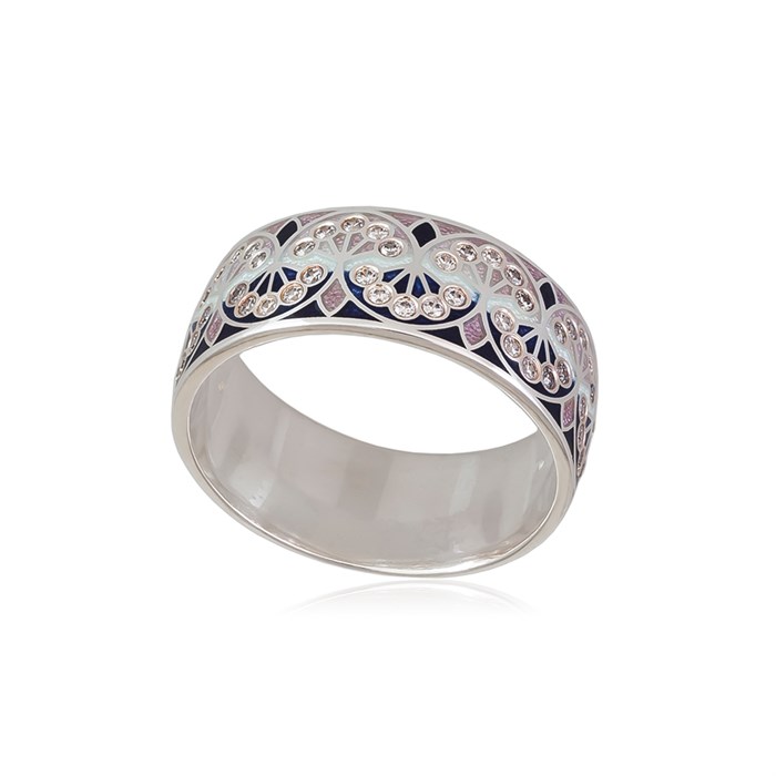Кольцо из серебра «Сады Семирамиды», розовое с фианитами Fil6.99-844