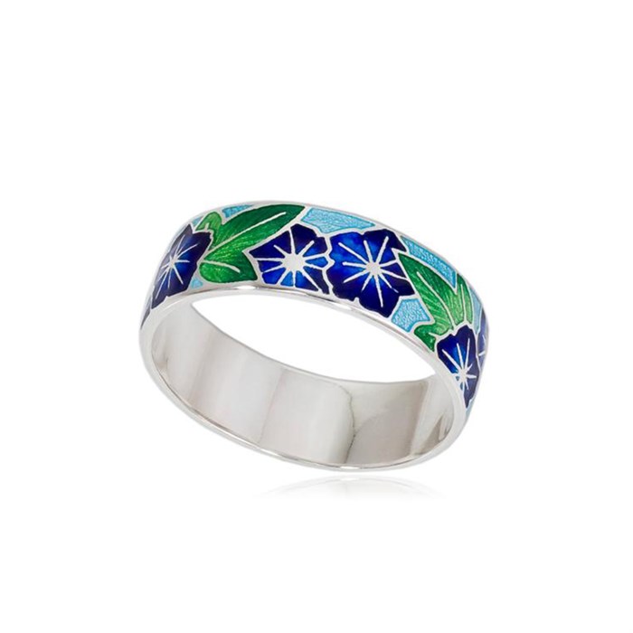 Кольцо из серебра «Петуния», синяя Fil6.04-859