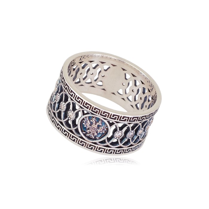 Кольцо из серебра «Петербург. Иоанновский мост» с фианитами Fil6.73-866