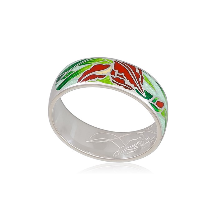 Кольцо из серебра «Ирисы», красное Fil6.46-901
