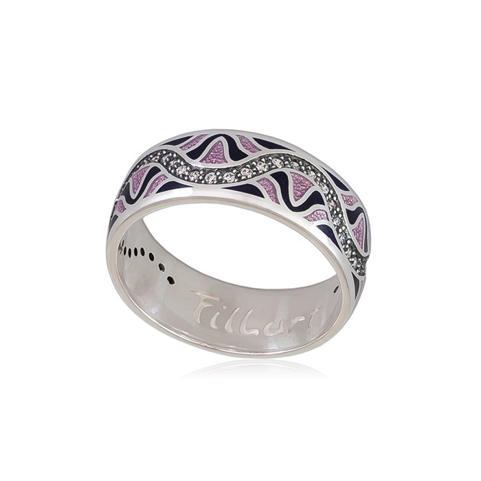 Кольцо из серебра «Афродита», фиолетовое с фианитами Fil61.109-928