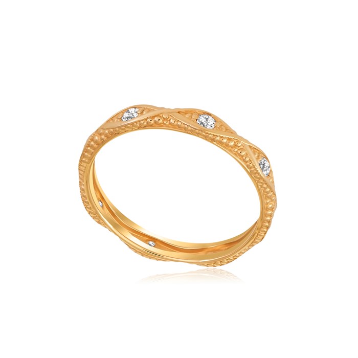 Кольцо «Античное» (золочение) с фианитами Fil61.152з-930