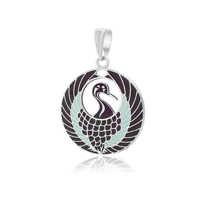 Подвеска из серебра «Журавлик», фиолетовая Fil7.07-1025