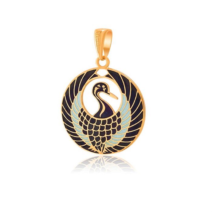 Подвеска из серебра «Журавлик» (золочение), фиолетовая Fil7.07з-1068