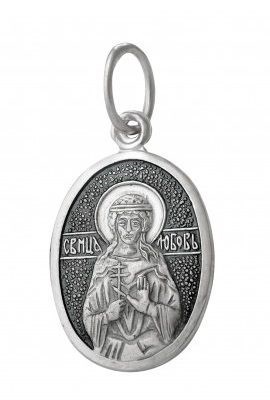 Образок серебряный Святая мученица Любовь 1.37 гр. 228226
