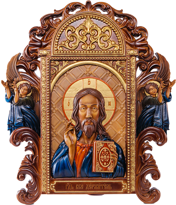 Резная икона "Вседержитель" с ящиком RM100027