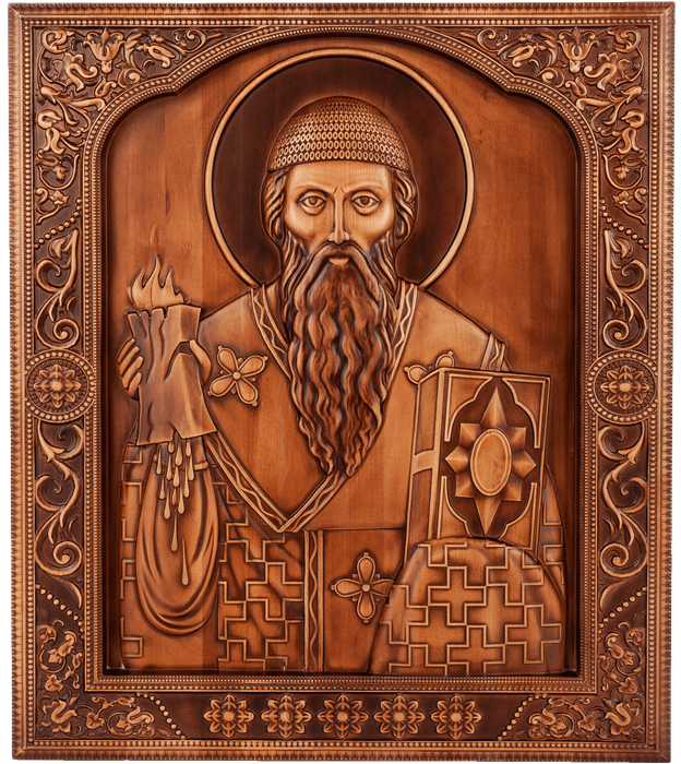 Резная икона "Спиридон Тримифунтский" RM100045 - фото 81218