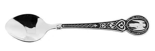 Ложка из серебра, Эмаль холодная ,Ангел-Хранитель, Кострома, 25.86 гр. ПР.Л.00013 - фото 81440