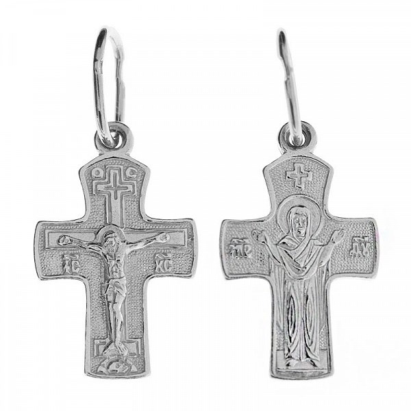 Крест серебрянный, Родий, с корундами, коллекция "Иваново", 1.02 гр. ПР.К.000032