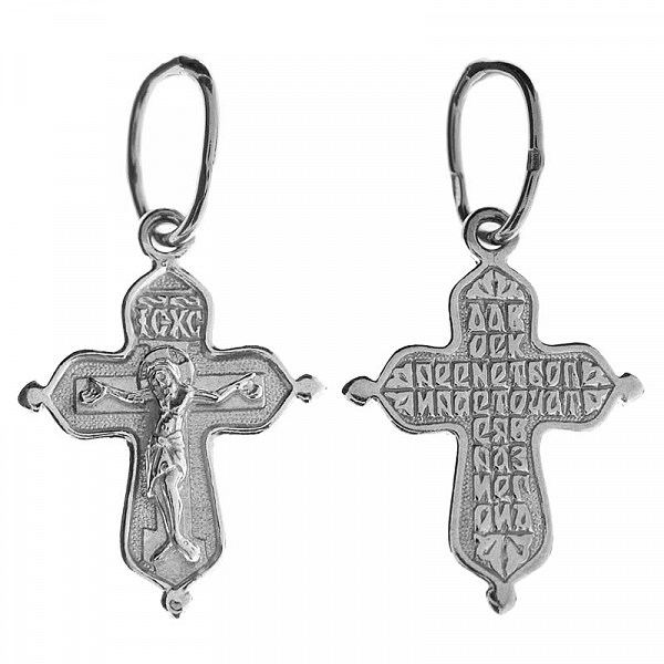 Крест серебрянный, Родий, с корундами, коллекция "Иваново", 1.32 гр. ПР.К.000033