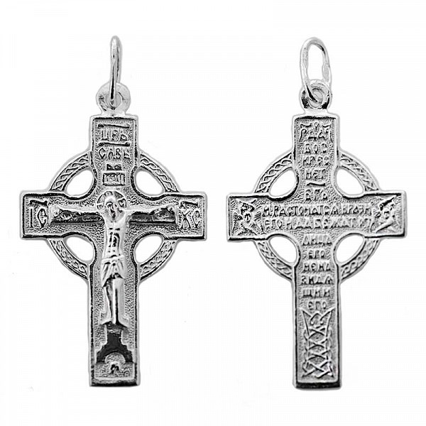 Крест серебрянный, с корундами, Да воскреснет Бог..., Эпифания, 3.13 гр. ПР.К.000142