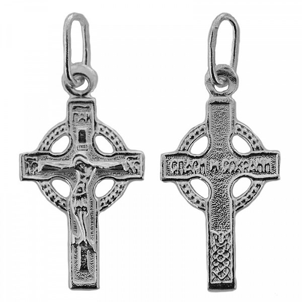 Крест серебрянный, с корундами, Спаси и сохрани, Эпифания, 0.97 гр. ПР.К.000145