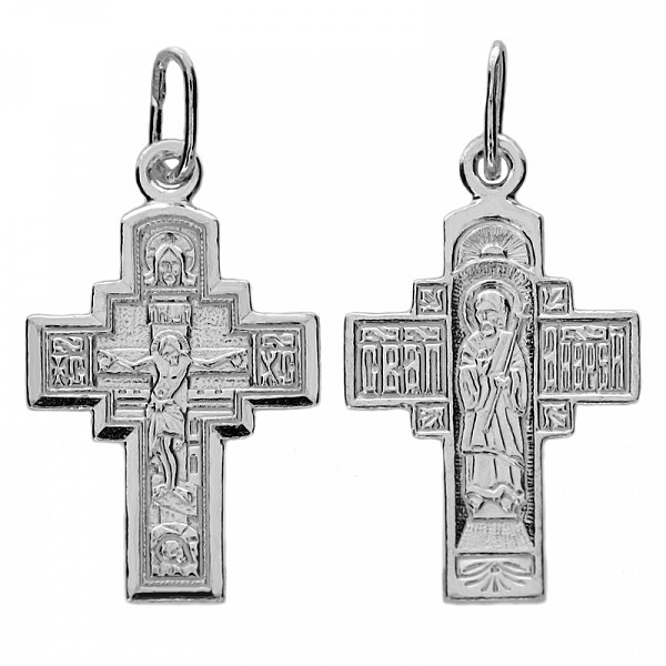 Крест серебрянный, с корундами, Андрей Св., Эпифания, 2.02 гр. ПР.К.000147