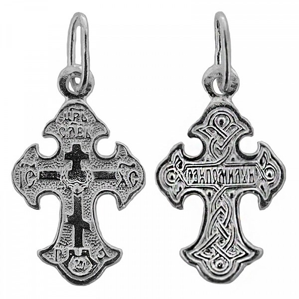 Крест серебрянный, с корундами, Эпифания, 1.05 гр. ПР.К.000150