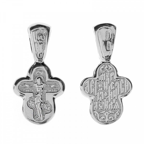 Крест серебрянный, с корундами, Спаси и сохрани, 1.25 гр. ПР.К.000305 - фото 82331