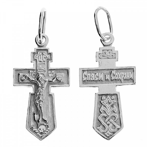Крест серебрянный, с корундами, коллекция "Иваново", 1.55 гр. ПР.К.000598