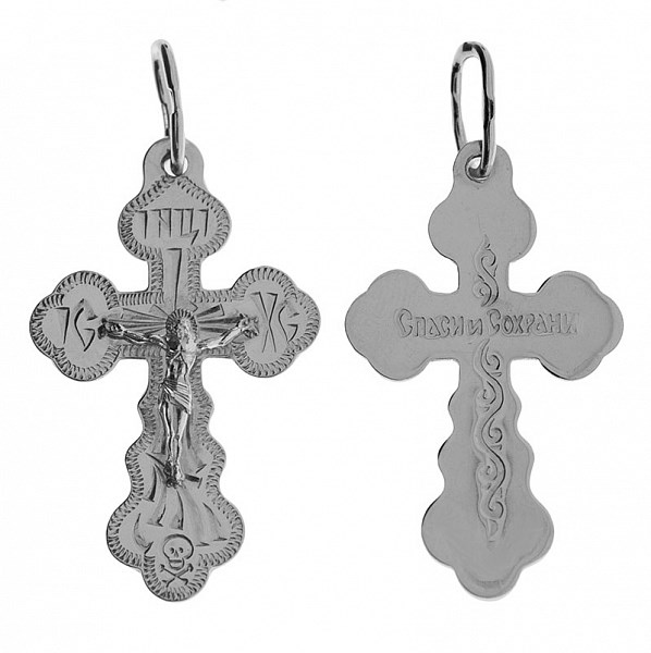 Крест серебрянный, с корундами, Москва златоглавая-2, 1.73 гр. ПР.К.000701