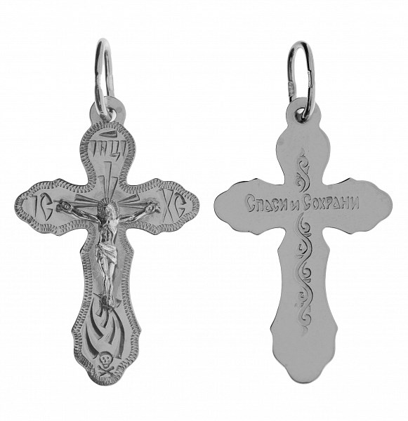 Крест серебрянный, с корундами, Москва златоглавая-2, 1.66 гр. ПР.К.000710