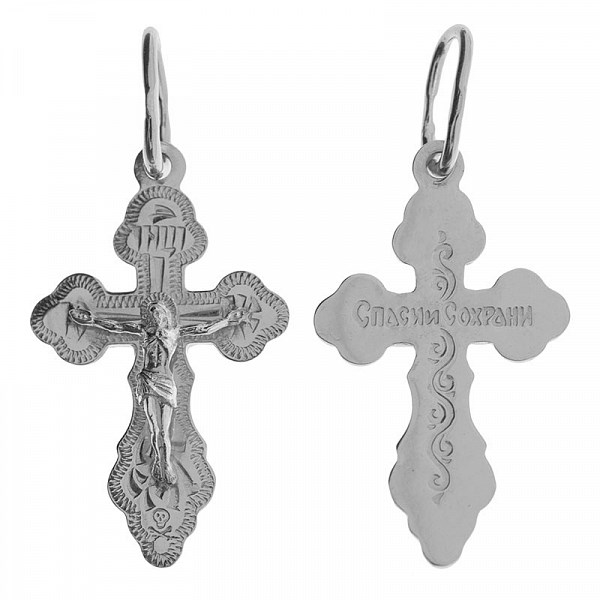 Крест серебрянный, с корундами, Москва златоглавая-2, 1.16 гр. ПР.К.000720